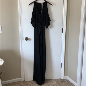 Molly Green Black Floor Length Cold Shoulder Dress